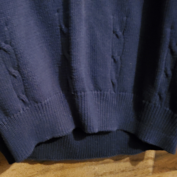 VTG Pebble Beach Navy Cable Knit SweaterVest Preppy V-Neck Golf Grandpacore Sz M - Picture 6 of 9